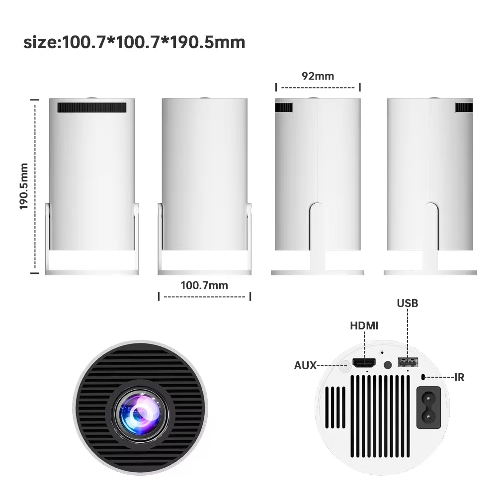 Controller Game HY3000 Projector 4K Native 720P Android 11 300ANSI Wifi6 BT5.0 Home Theater Gaming Projector for Outdoor